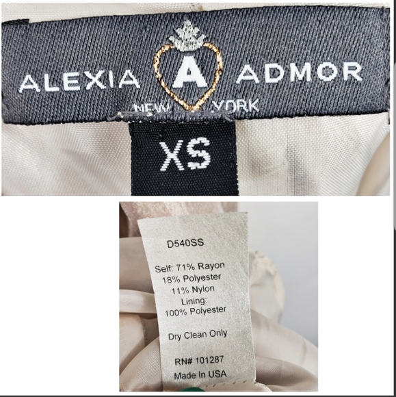 Alexia Admore Rose Shimmer Dress Blush Gold XS - Picture 3 of 8